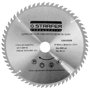 Serra Circular Widea para Madeira 7.1/4 x 20mm x 60 Dentes - Starfer