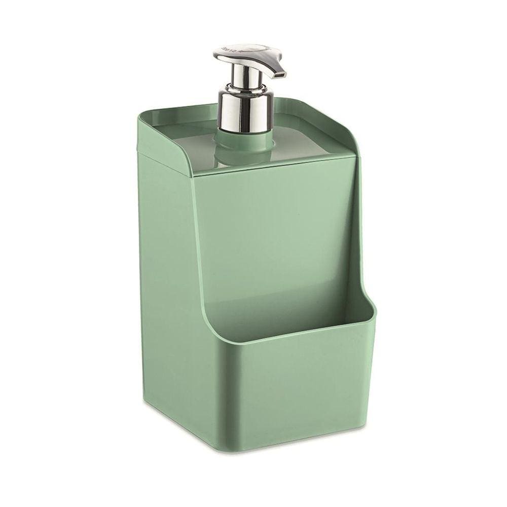 Porta Detergente 500ml Dispenser Slim Plástico Cozinha Verde Menta