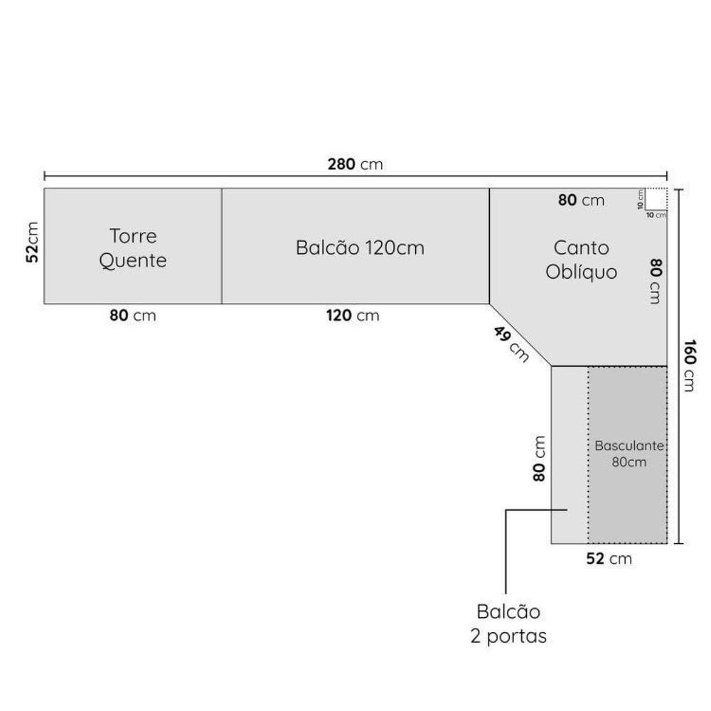 スタンダール・リエージュ2002/03 Mサイズ Cozinha Modulada 7 Peças com Tampo e Rodapé Ipanema | Casas Bahia