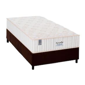 Cama Box Solteiro: Colchão Molas Ensacadas Plumatex MasterPocket Miami + Base CRC Suede Brown(88x188)