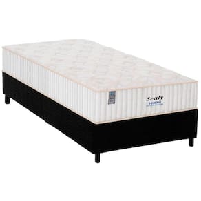 Cama Box Solteiro: Colchão Molas MasterPocket Ensacadas Plumatex Miami + Base CRC Suede Black(88x188)