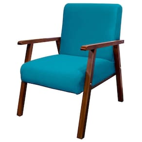 Poltrona Decorativa Bally Azul Turquesa - WD Decor