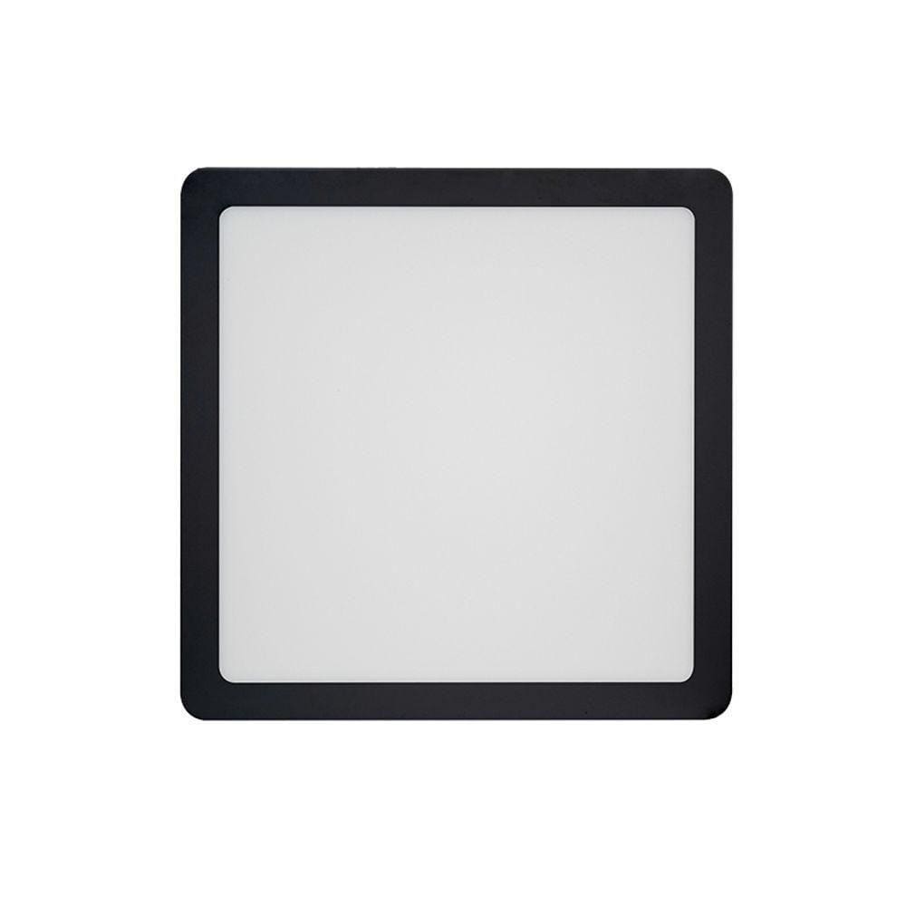 Painel De Led Blumenau Quadrado De Sobrepor 18w Bivolt Preto 4100k Luz Neutra