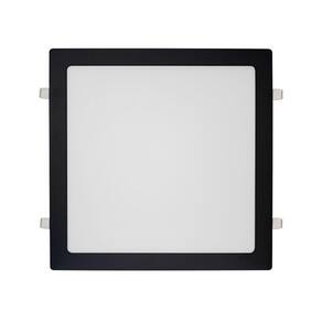 Painel De Led Blumenau Slim Quadrado De Embutir 24w Bivolt Preto 6500k Luz Branca
