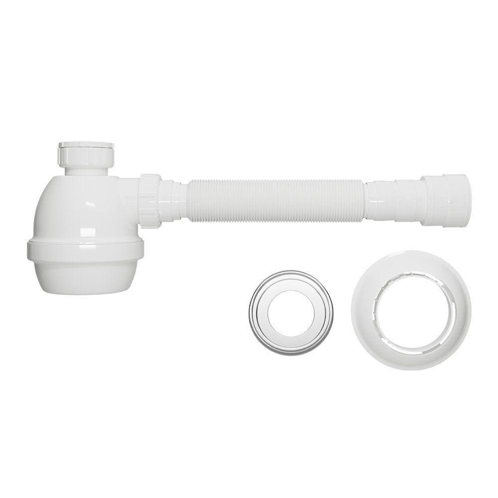 Sifão Sanfonado Extensível Blukit Com Copo 79,5cm Branco Universal