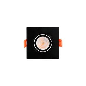 Spot De Embutir Plano Mbled Para 1 Lâmpada Mr11 Quadrado Preto