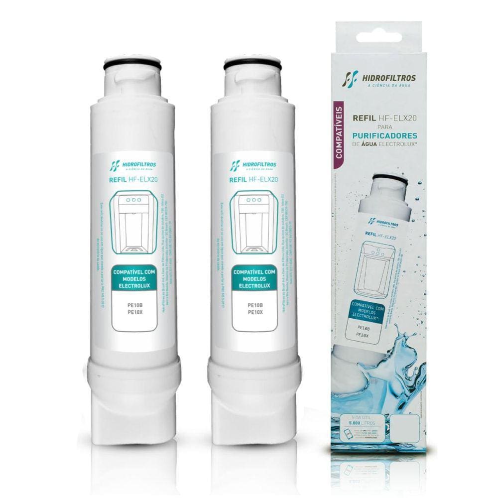Kit 2 Refil Hf Compátivel Purificador Electrolux Pe10B Pe10X