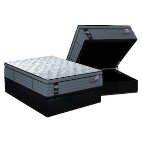 Cama Box Baú Casal: Colchão Molas MasterPocket Ensacadas Sealy Posturepedic Passion + Base CRC Suede Preto(138x188)