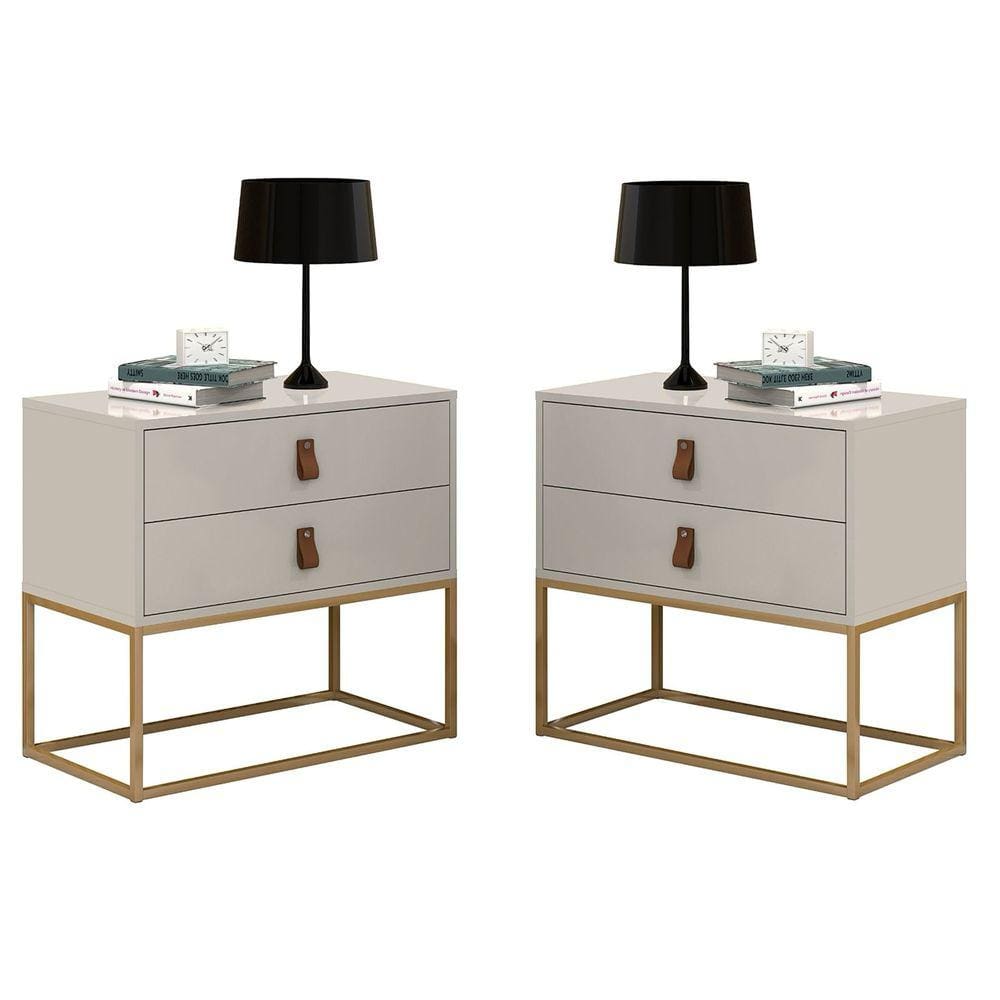 Dupla Perfeição Par Mesinhas Linha Unic Off White