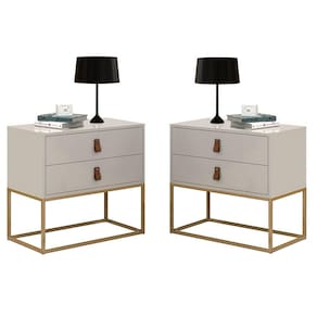Kit 2 Unic 60cm Off/Dourado Elegância Em Seu Quarto