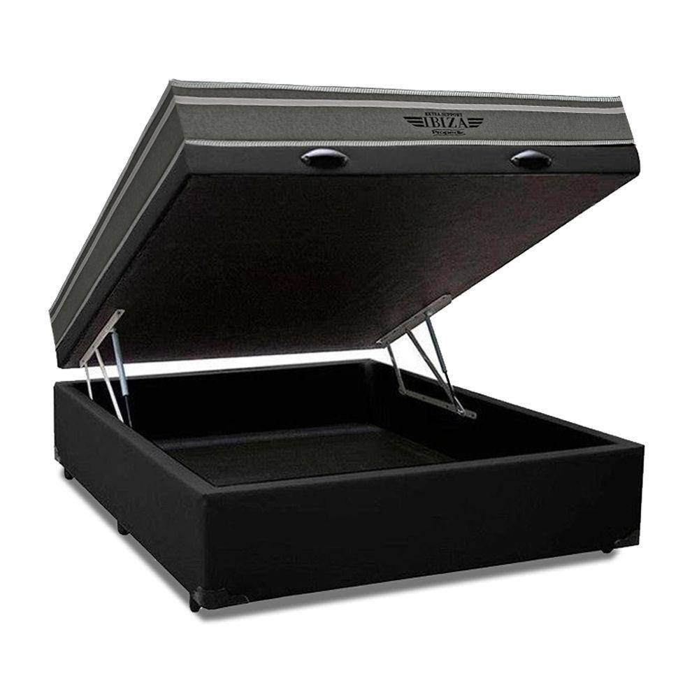 Cama Box Baú Casal Bravus + Colchão Ibiza D33 Mola Superlastic 138x188x60cm - Vstore