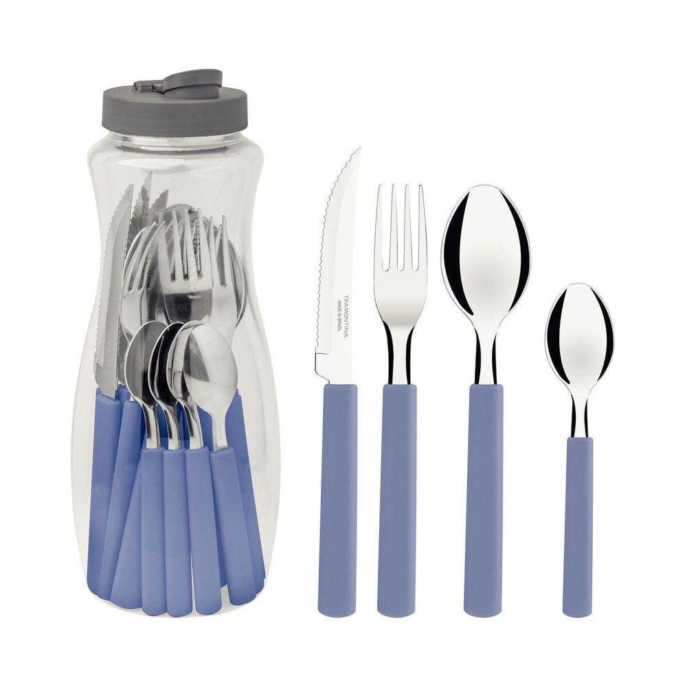 Kit Faqueiro Talheres E Garrafa Jarra 1,2L Água Tramontina 16pçs
