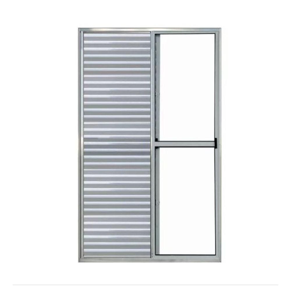 Porta Balcão 210x120 3 Folhas – Alumínio Brilhante – Linha 20 Normatizada
