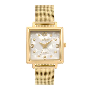 Relógio Condor Feminino Ref: Co2035nfr/4b Retangular Mesh Dourado