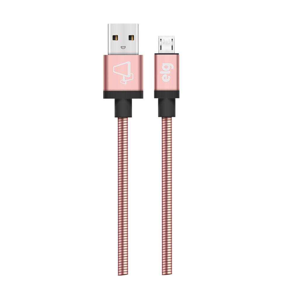 Cabo Micro USB Blindado Inox Rose 1m - ELG