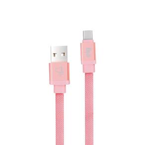 Cabo Tipo-C Rosa em Tecido Canvas Reforçado 1m- ELG