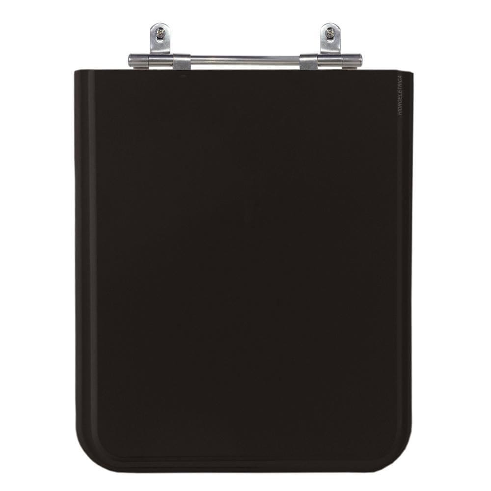 Assento Poliéster Laminado Square Preto Tampa Vaso Incepa