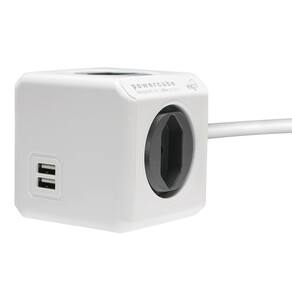 Power Cube Adaptador 4 tomadas e 2 usb 3m Cinza - ELG