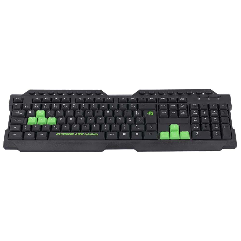 Teclado Gamer Dragon War Preto/Verde - ELG