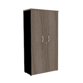 Armário Alto 2 Portas Pandin P25 - Walnut/Preto