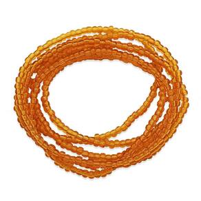 Guia Laranja Cristal Orixás Conexão Espiritual 60cm Paz