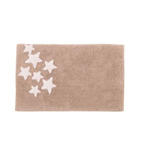 Tapete De Quarto Kids Infantil Bebê Algodão Retangular Vizapi Star 70x120Cm Cinza Gris Branco