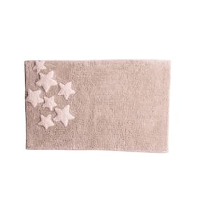 Tapete De Quarto Kids Infantil Bebê Algodão Retangular Vizapi Star 120x160Cm Bege Castor Rosa Pink