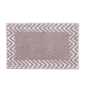 Tapete De Quarto Kids Infantil Bebê Algodão Retangular Vizapi Chevron 120x160Cm Cinza Gris Branco