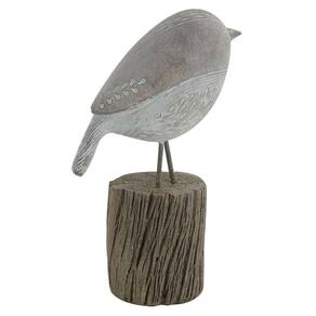 Escultura Decorativa Pássaro em Resina 18cm QC0611 BTC