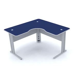 Mesa Em L P/ Escritório 150X150 Pandin Maxxi - Azul/Cinza