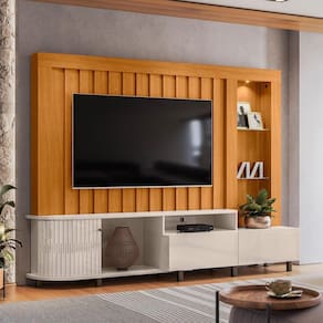 Home Theater 01 Porta 02 Gavetas Le Mans Cinamomo Off White Madetec