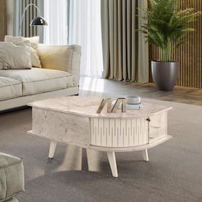 Mesa de Centro 02 Portas Indianápolis Calacata Off White Madetec
