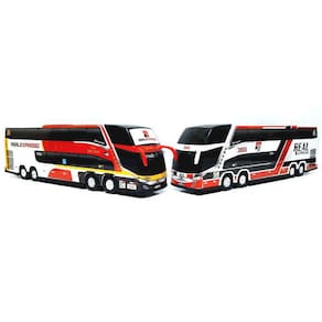 Kit 2 Miniatura Ônibus Real Exxpresso Coleções 30Cm