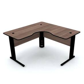 Mesa Em L P/ Escritório 150X150 Pandin Maxxi - Walnut/Preto