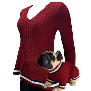 kit Roupinha Pet &amp; Blusa Feminina Canetran - Katlen Tricot