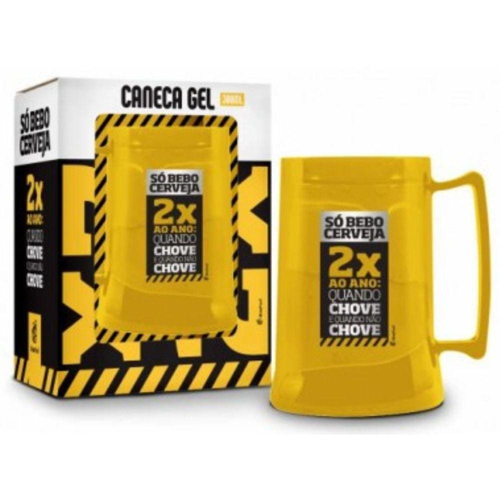 Caneca Gel 300Ml Temas - So Bebo Cerveja 2X No Ano