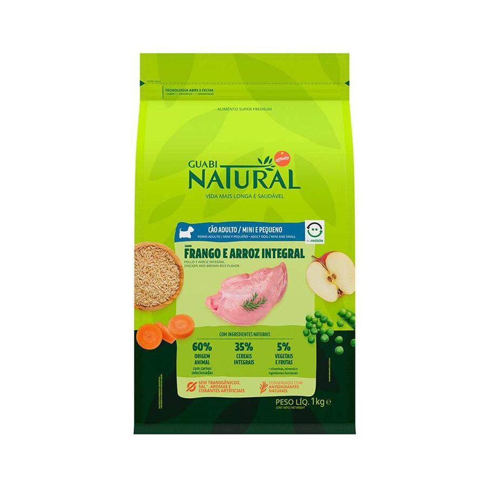 Guabi Natural Caes Adultos Mini Frango/Arroz 1kg