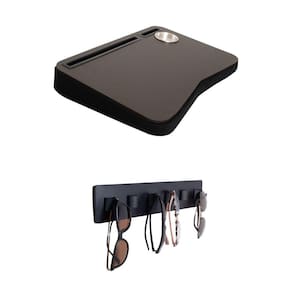 Suporte Notebook Base Espuma Com Suporte Oculos Couro. Kit.