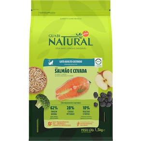 Guabi Natural Gatos Ad.Castr.Salmao/Cevada 1,5Kg