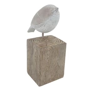 Escultura Decorativa Pássaro em Resina 22cm QC0612 BTC