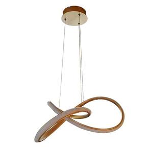 Pendente Moderno Dourado 50cm Led 40W 3 em 1 Bivolt