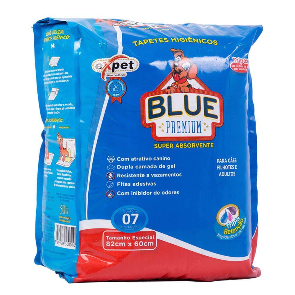 Tapete Higienico Expet Bluepremium c/ 7 (82x60 cm)