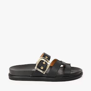 Rasteira Vizzano Flatform Fivela Feminina-Preto
