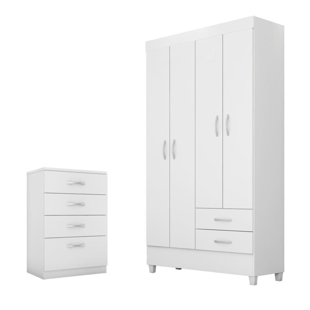 Conjunto Quarto Guarda Roupa Comoda Udini