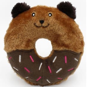 Brinquedo Pelúcia Donutz Buddies ZippyPaws Com Apito Para Cães e Gatos Médio - Urso