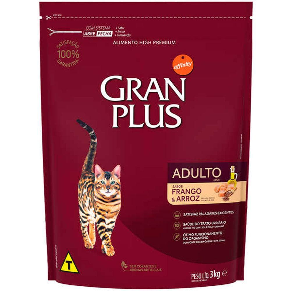 Gran Plus Gatos Ad. Frango 3 Kg