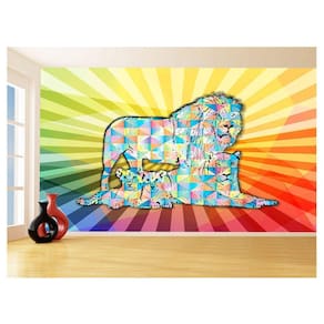Papel De Parede Animais Pop Art Familia Leões 3,5M Pxa403