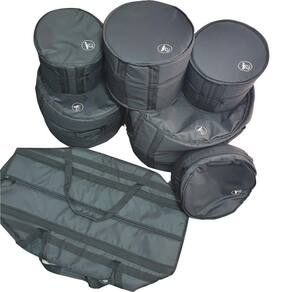 Kit Capa Bag Bateria 7 Peças Nylon Acolchoada Bumbo 22``