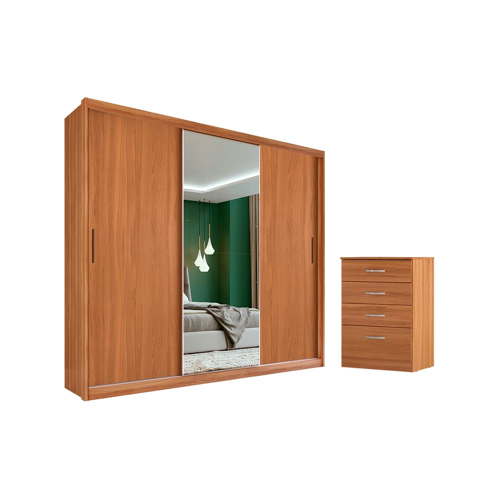 Guarda Roupa e Cômoda Finlãndia Amêndola Off White Touch