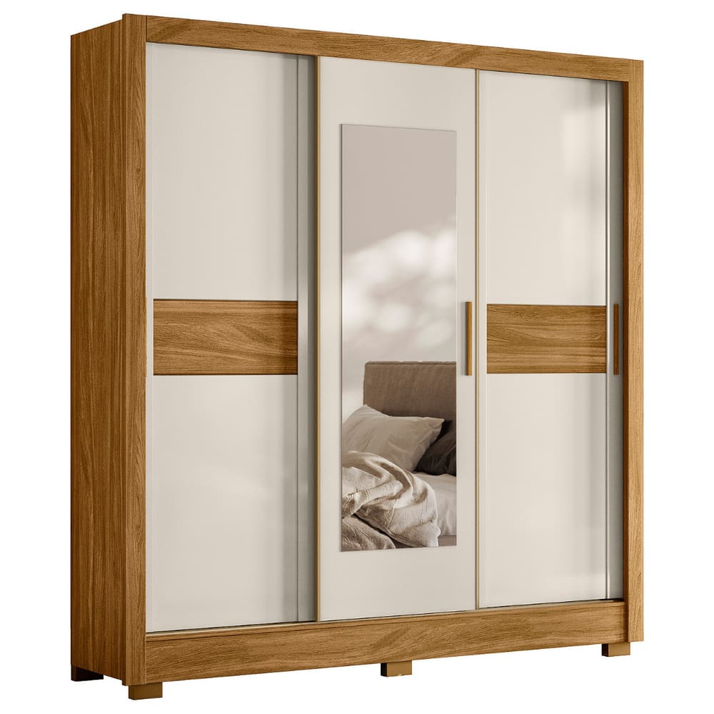 Roupeiro de Casal com Espelho Doha Freijó Off White